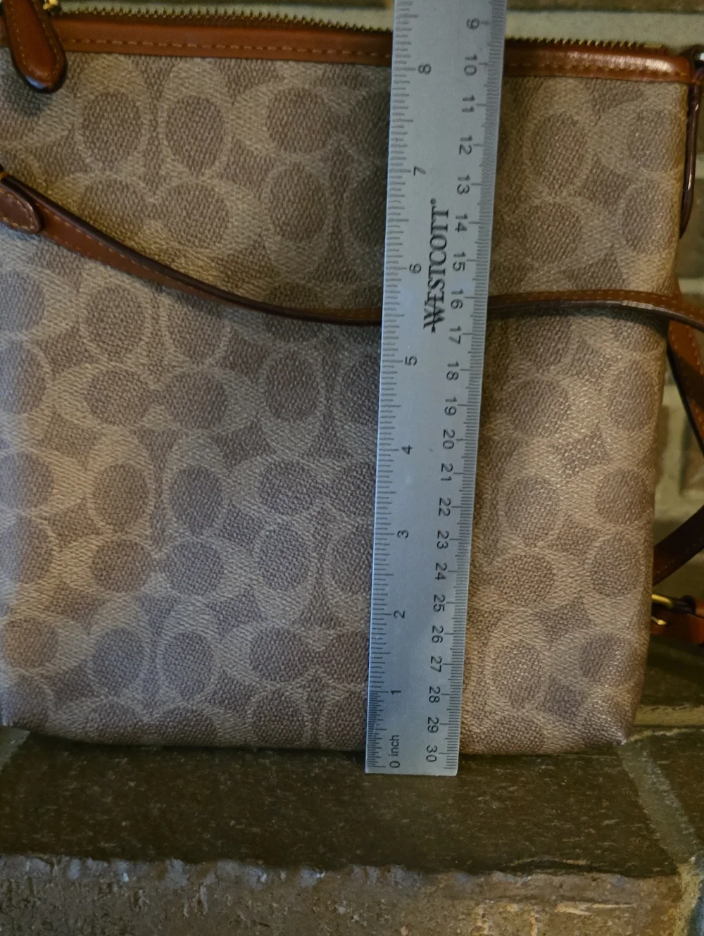 COACH Signature Kitt Messenger Brown Crossbody